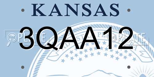 3QAA12 Kansas License Plate