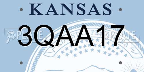 3QAA17 Kansas License Plate