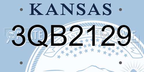3QB2129 Kansas License Plate
