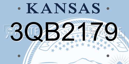 3QB2179 Kansas License Plate