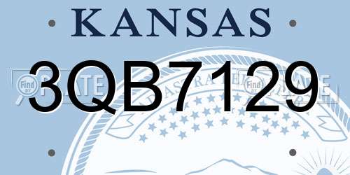 3QB7129 Kansas License Plate