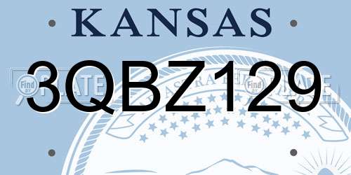 3QBZ129 Kansas License Plate