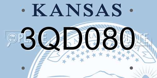 3QD080 Kansas License Plate