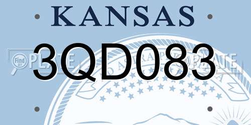3QD083 Kansas License Plate
