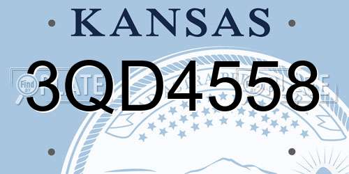 3QD4558 Kansas License Plate
