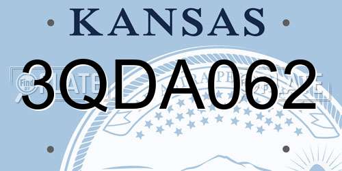 3QDA062 Kansas License Plate