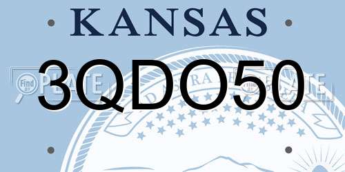 3QDO50 Kansas License Plate