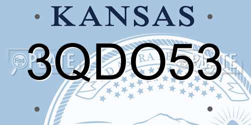 3QDO53 Kansas License Plate