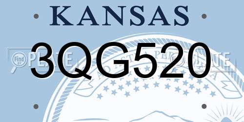 3QG520 Kansas License Plate