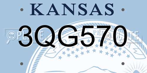 3QG570 Kansas License Plate