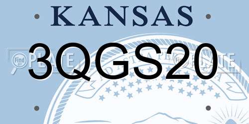 3QGS20 Kansas License Plate