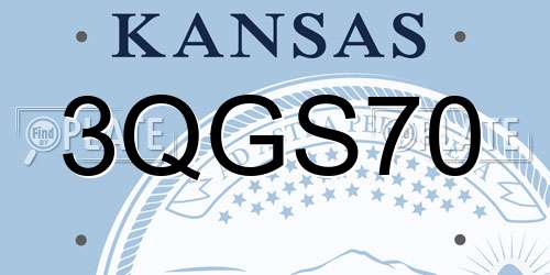 3QGS70 Kansas License Plate