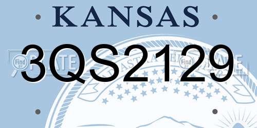 3QS2129 Kansas License Plate