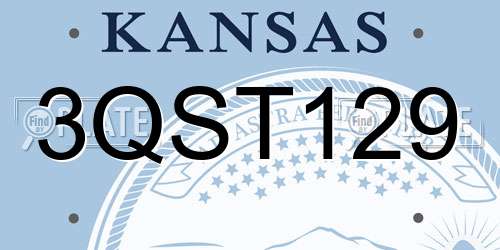 3QST129 Kansas License Plate