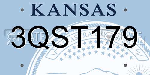 3QST179 Kansas License Plate