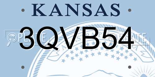 3QVB54 Kansas License Plate
