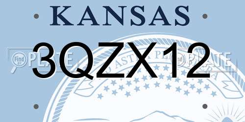 3QZX12 Kansas License Plate