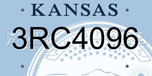 3RC4096 Kansas License Plate
