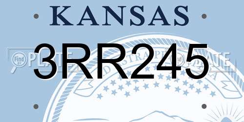 3RR245 Kansas License Plate