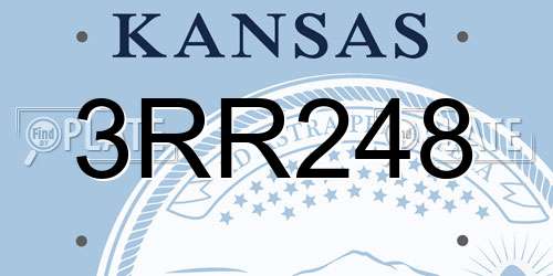 3RR248 Kansas License Plate