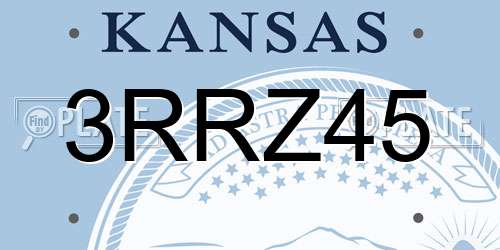 3RRZ45 Kansas License Plate