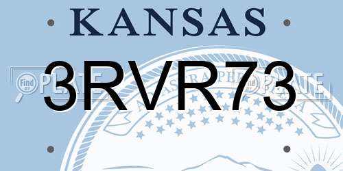 3RVR73 Kansas License Plate