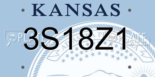 3S18Z1 Kansas License Plate