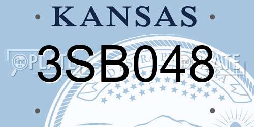 3SB048 Kansas License Plate