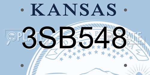 3SB548 Kansas License Plate
