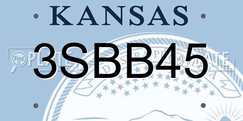 3SBB45 Kansas License Plate