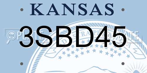 3SBD45 Kansas License Plate