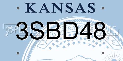 3SBD48 Kansas License Plate