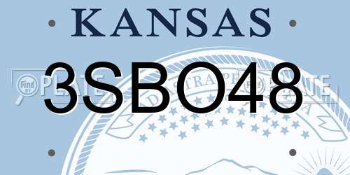3SBO48 Kansas License Plate
