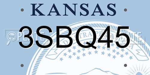 3SBQ45 Kansas License Plate