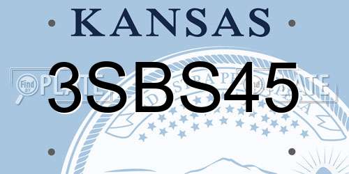 3SBS45 Kansas License Plate