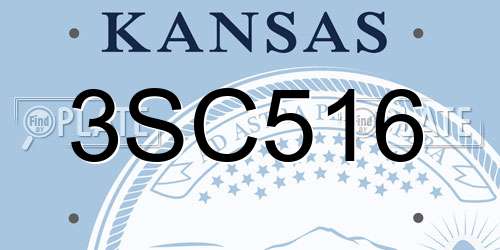 3SC516 Kansas License Plate