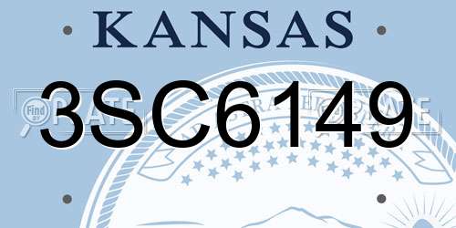 3SC6149 Kansas License Plate