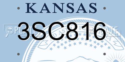 3SC816 Kansas License Plate