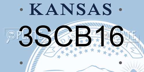3SCB16 Kansas License Plate