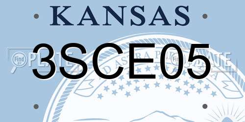 3SCE05 Kansas License Plate