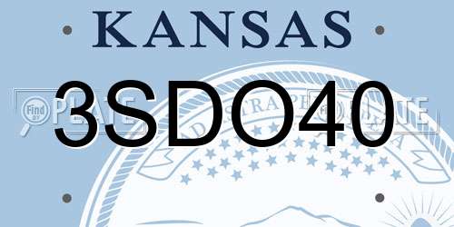 3SDO40 Kansas License Plate