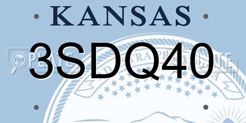 3SDQ40 Kansas License Plate