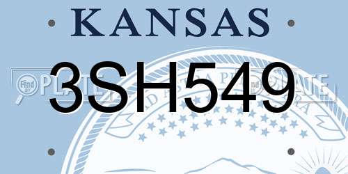 3SH549 Kansas License Plate