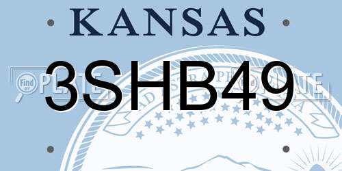3SHB49 Kansas License Plate