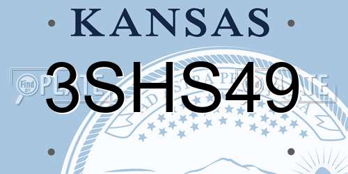 3SHS49 Kansas License Plate