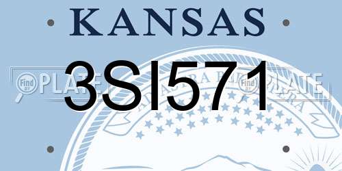 3SI571 Kansas License Plate