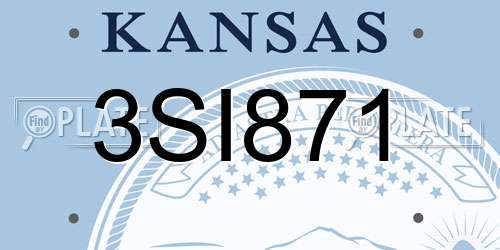 3SI871 Kansas License Plate