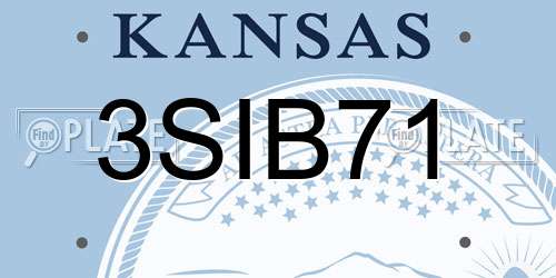 3SIB71 Kansas License Plate