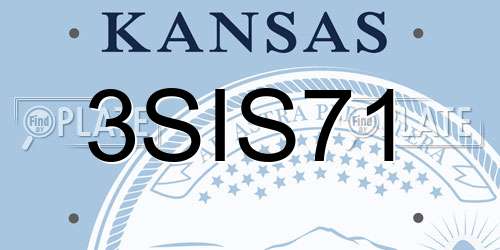 3SIS71 Kansas License Plate