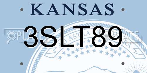 3SLT89 Kansas License Plate